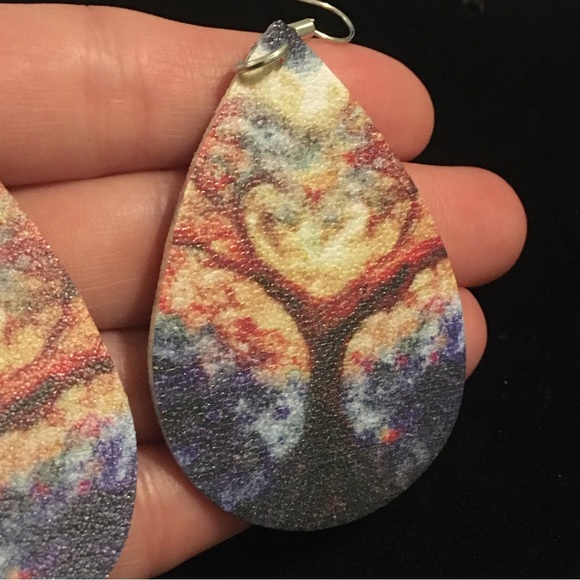 Unique Tree Dangle Earrings - Picture 3 of 7